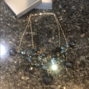 Nordstrom blue jeweled necklace with gold chain
